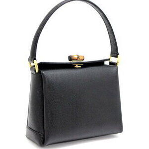 Gucci Black Bamboo Handbag Turnlock